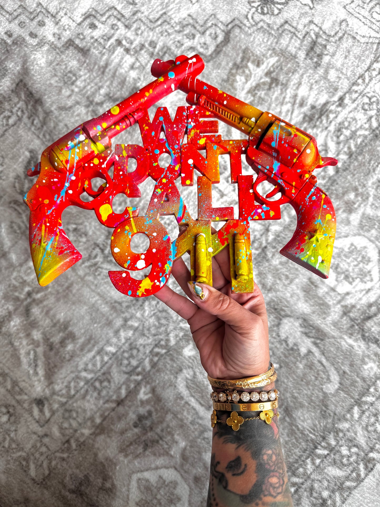 Original Mixed-Media UV Reactive Wall Sculpture