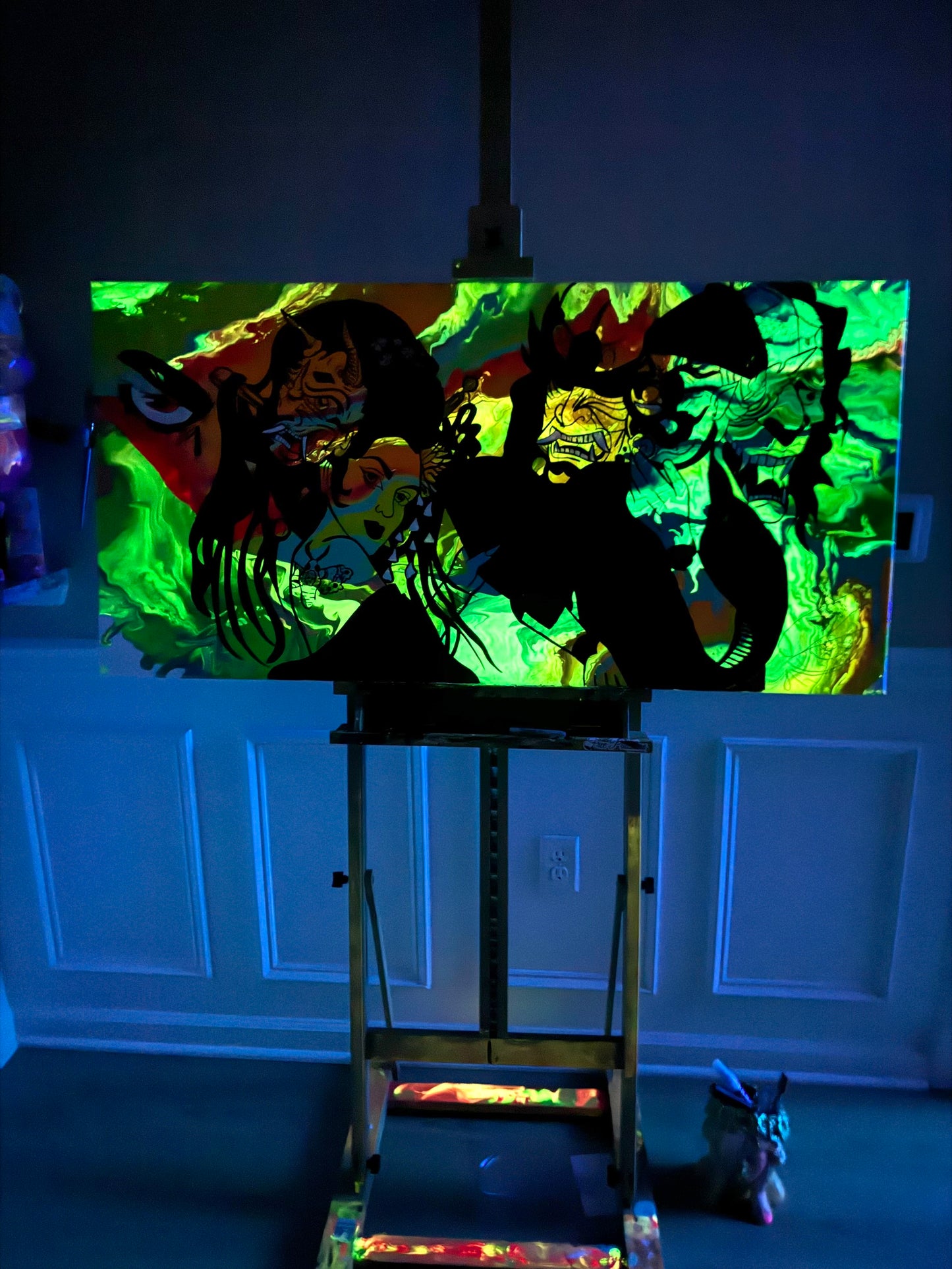 The Man with Three Faces Painting