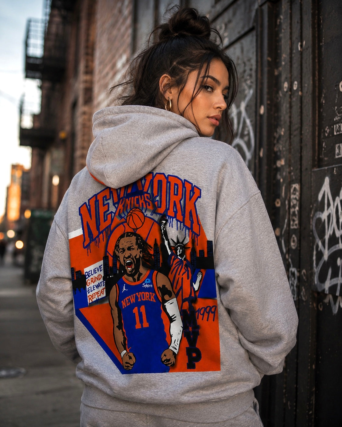 Unisex Jalen Brunson Gray Hoodie