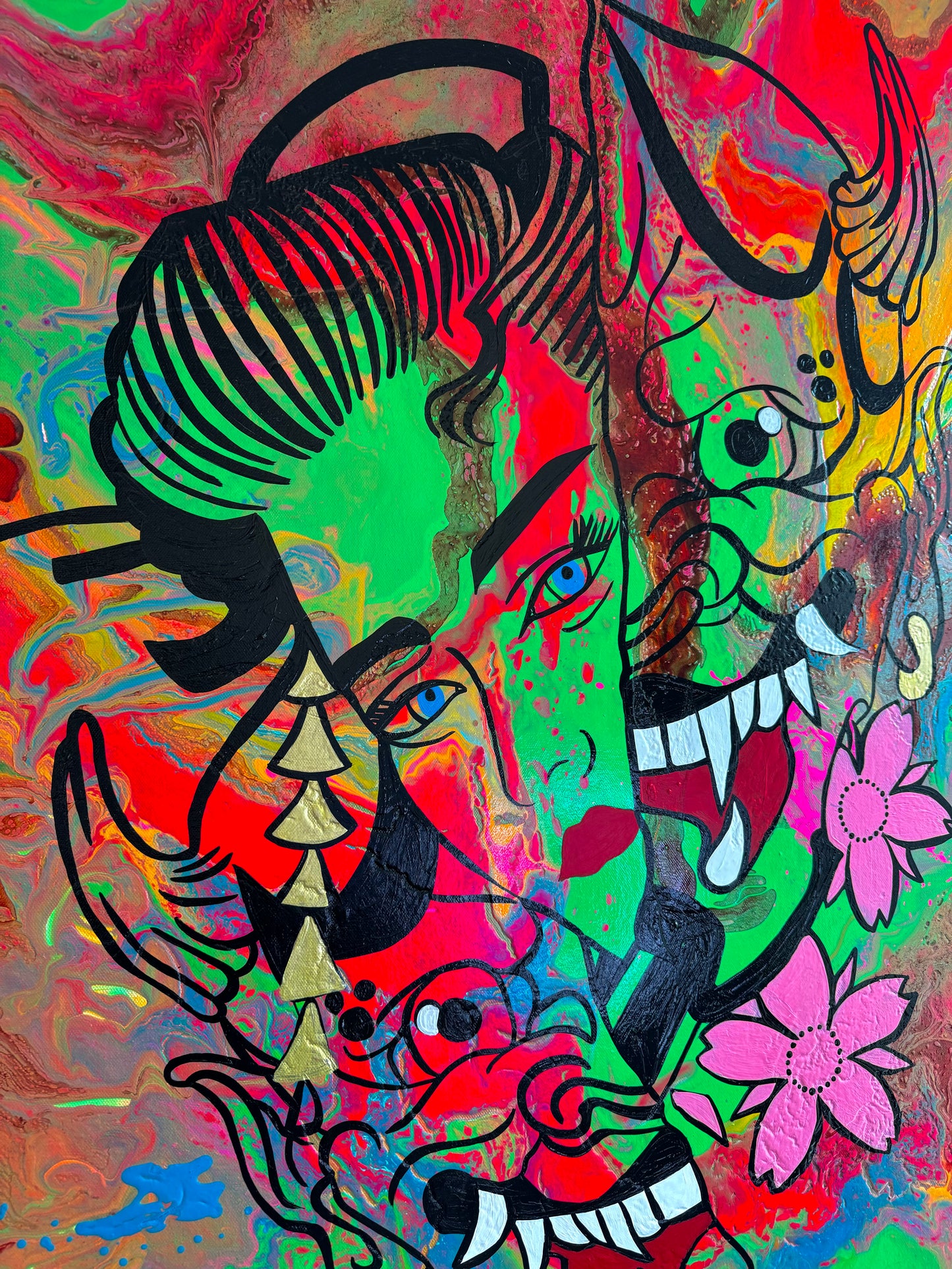 The Woman Behind the Mask Painting