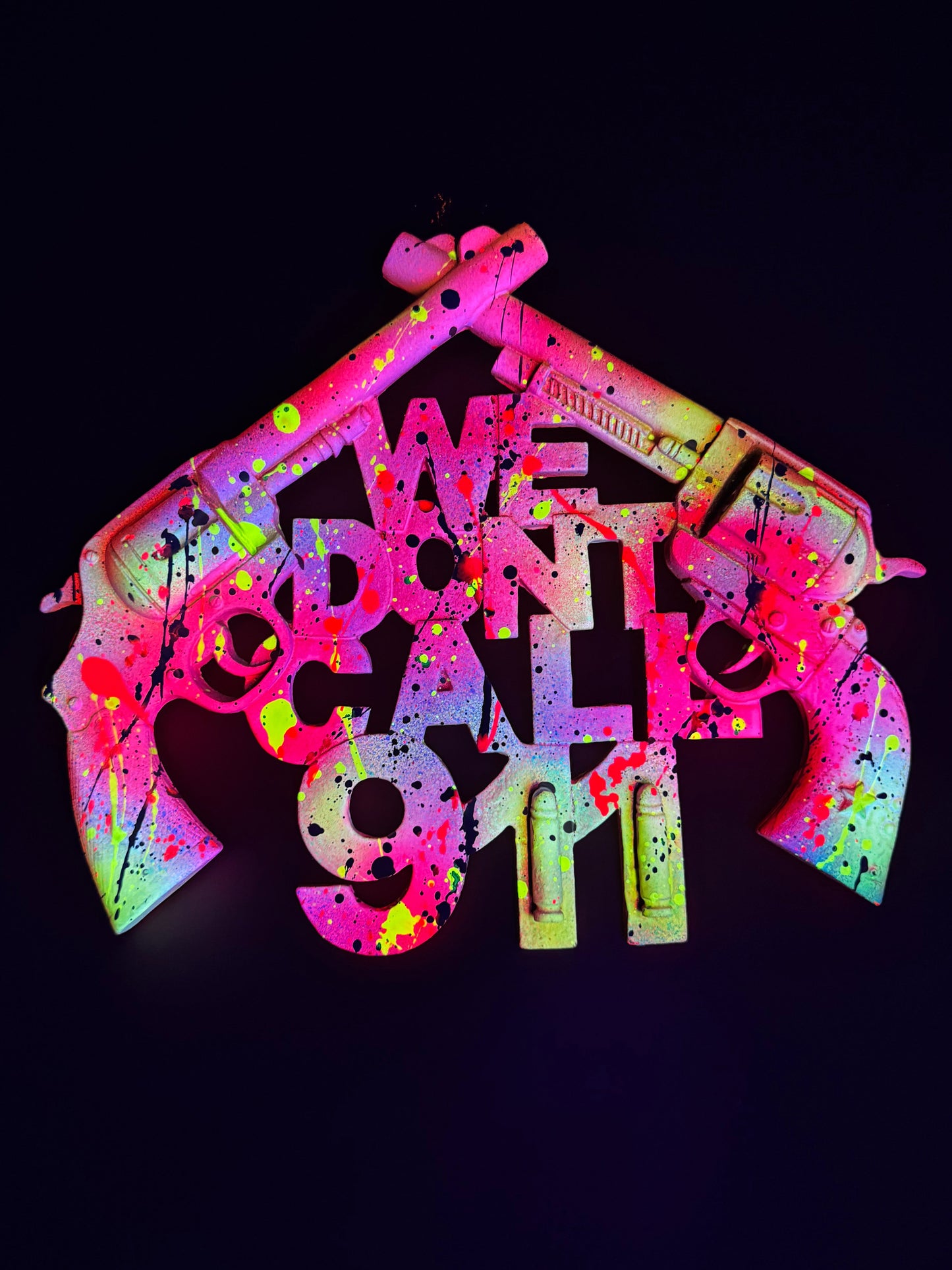 Original Mixed-Media UV Reactive Wall Sculpture