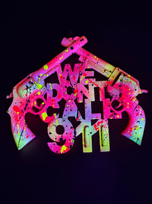 Original Mixed-Media UV Reactive Wall Sculpture