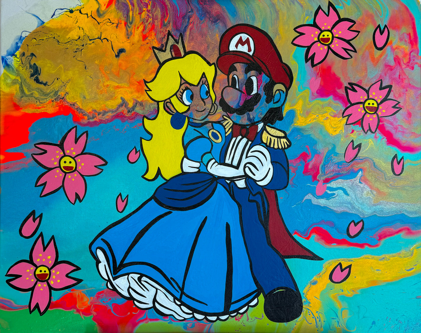 Princess Peach & Mario Print