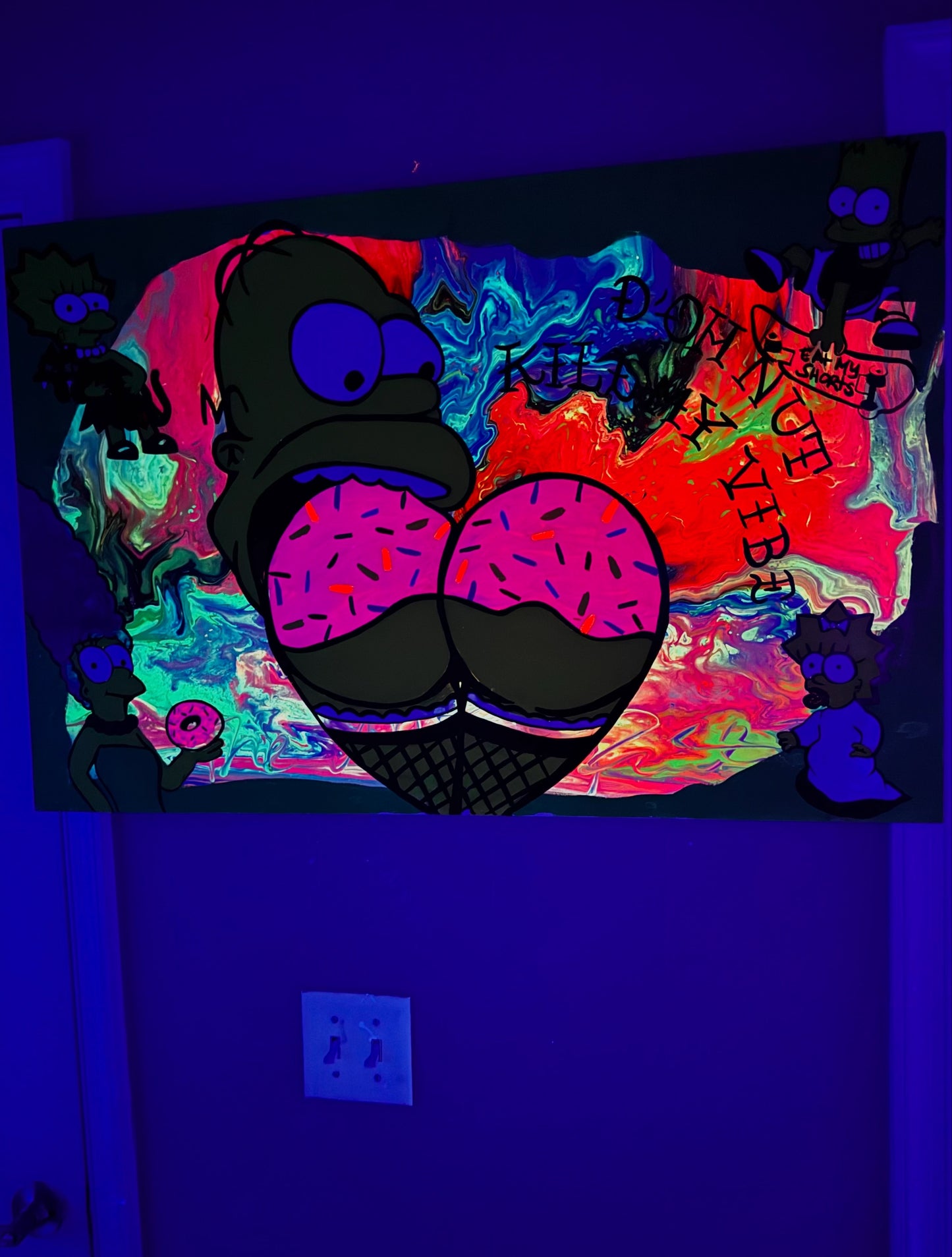 Doh’Nut Kill My Vibe Simpsons Painting
