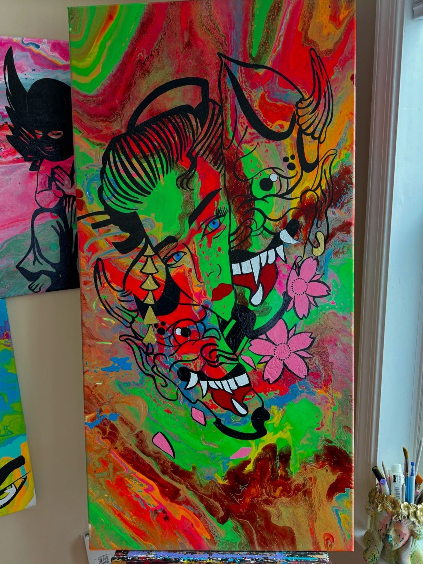 The Woman Behind the Mask Painting