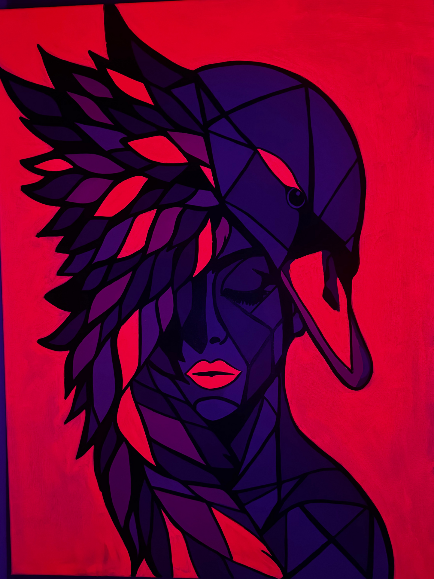 Fragmented Flamingo Women Painting
