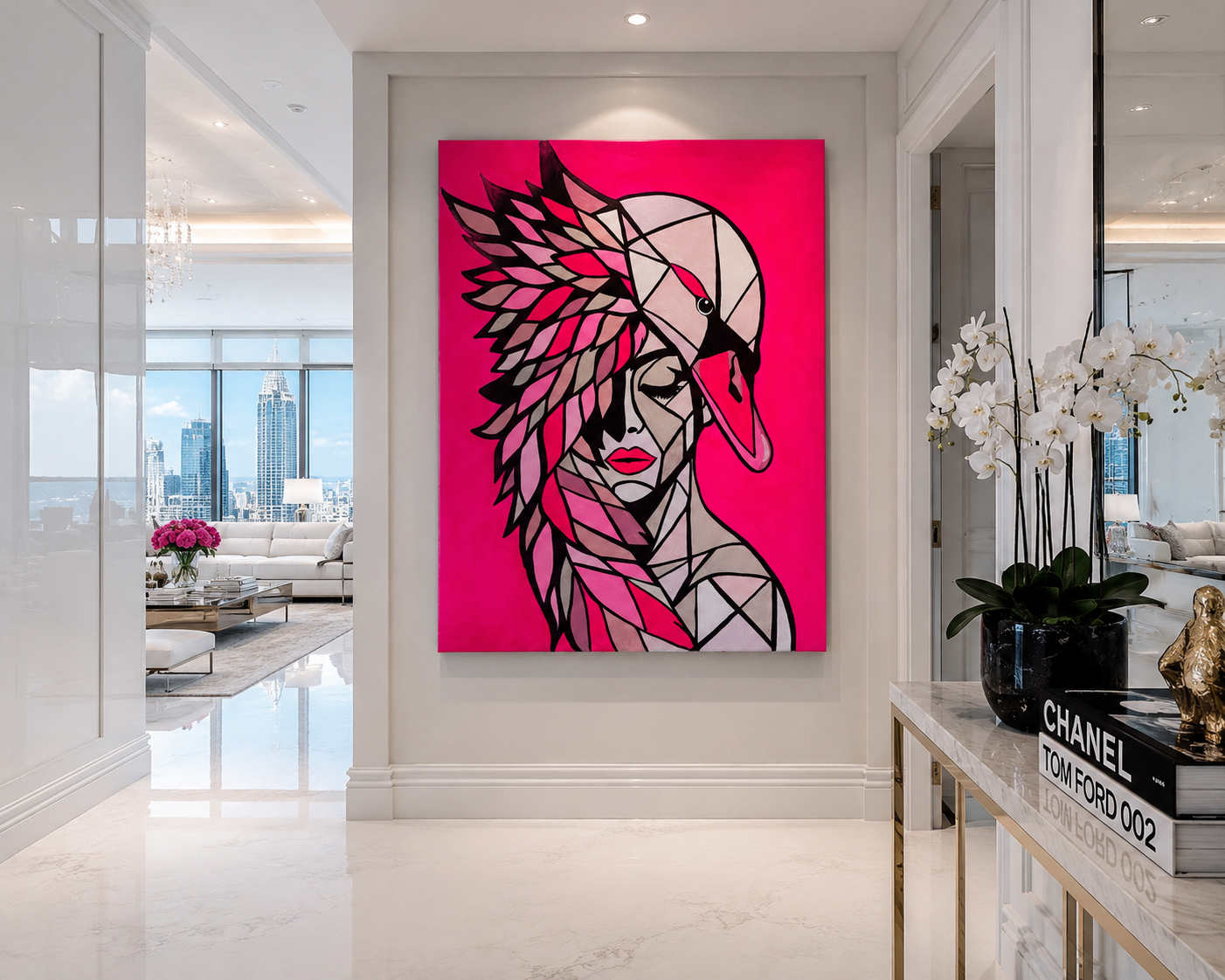 Fragmented Flamingo Women Painting