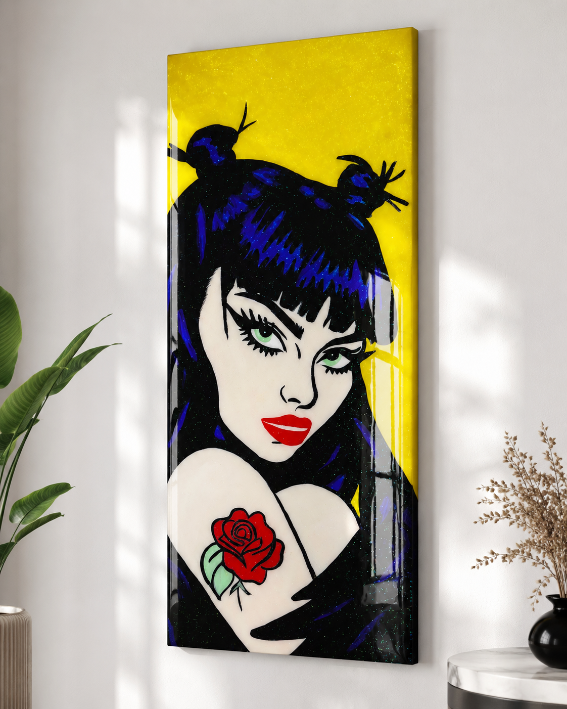 The Girl with The Rose Tattoo Painting