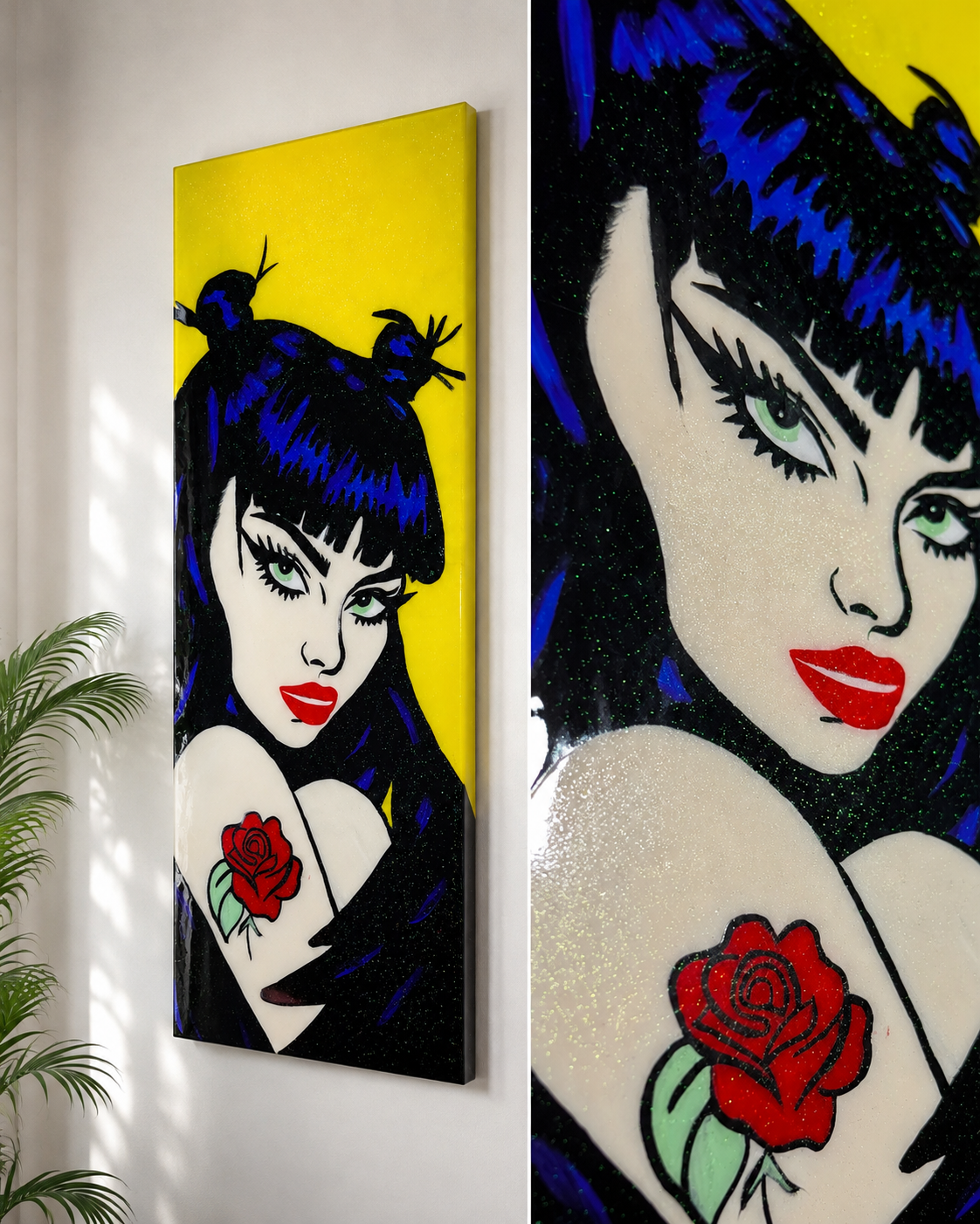 The Girl with The Rose Tattoo Painting